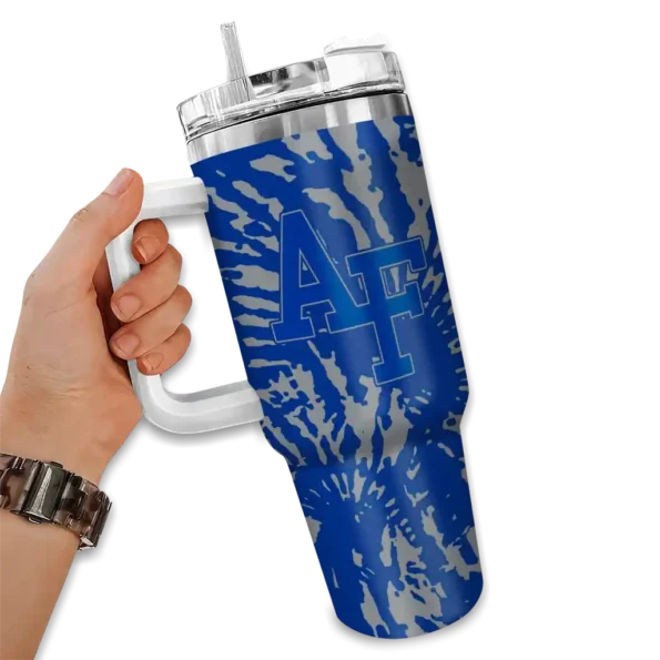 custom air force falcons burst swirl blue curved tumbler fashion forward.webp