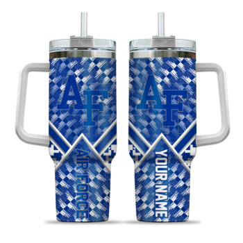 custom air force falcons chevron angle blue curved tumbler best selling.webp