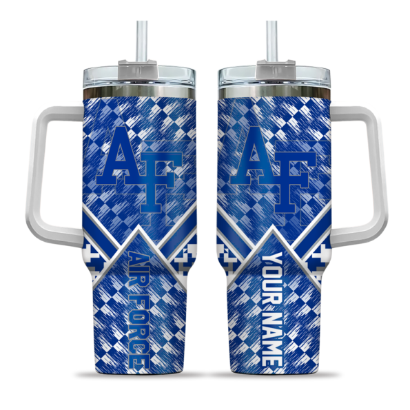 custom air force falcons chevron angle blue curved tumbler best selling.webp