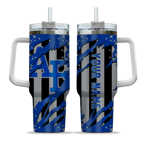 custom air force falcons claw cut blue black curved tumbler best selling.webp