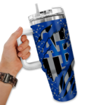 custom air force falcons claw cut blue black curved tumbler best selling.webp