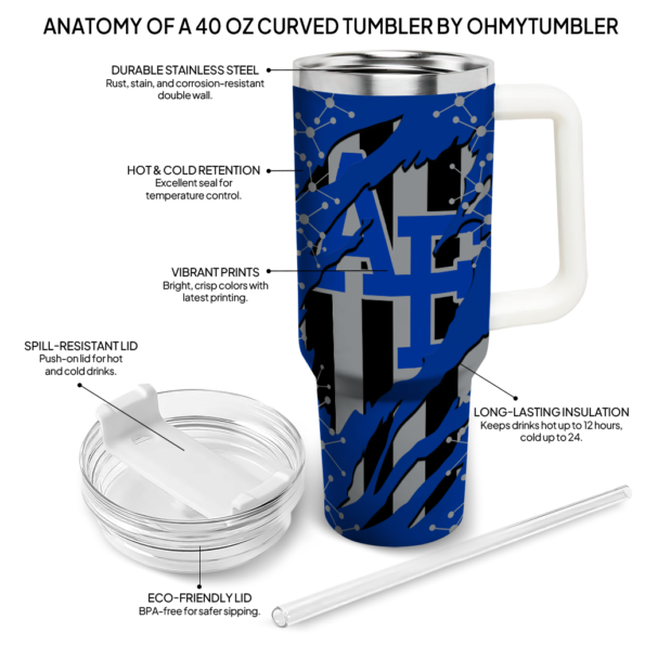 custom air force falcons claw cut blue black curved tumbler new arrival.webp