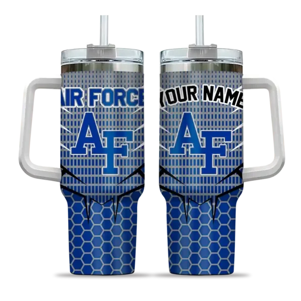 custom air force falcons hex texture blue curved tumbler best selling.webp