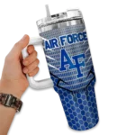 custom air force falcons hex texture blue curved tumbler best selling.webp
