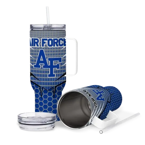 custom air force falcons hex texture blue curved tumbler high quality.webp