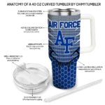 custom air force falcons hex texture blue curved tumbler best selling.webp