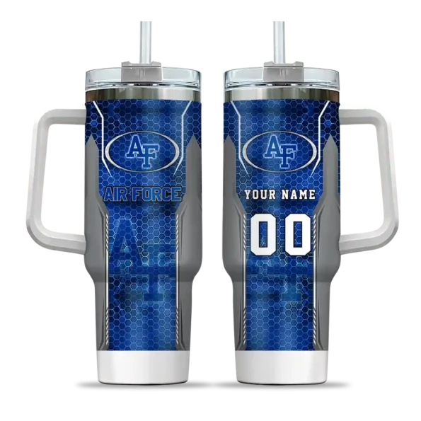custom air force falcons hexagon armor blue curved tumbler best selling.webp