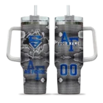 custom air force falcons superman shield blue gray curved tumbler best selling.webp