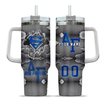 custom air force falcons superman shield blue gray curved tumbler best selling.webp