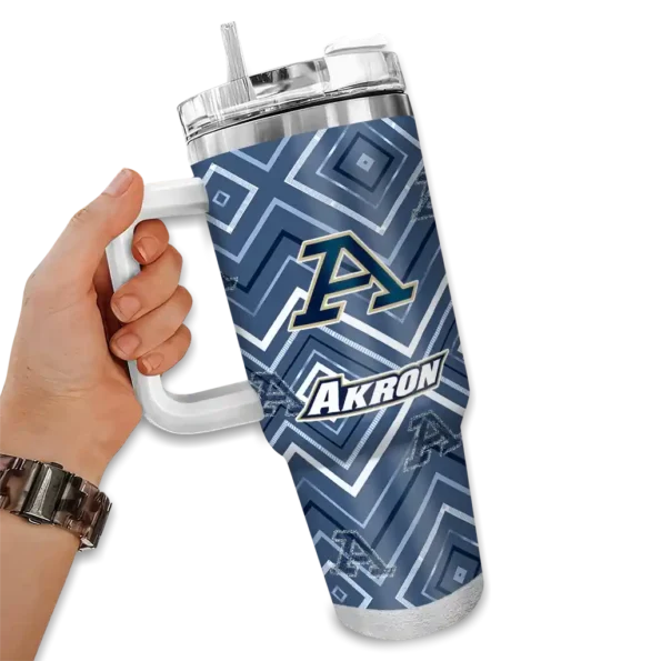 custom akron zips bold diamonds blue curved tumbler fashion forward.webp