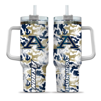 custom akron zips camo mashup blue white curved tumbler best selling.webp