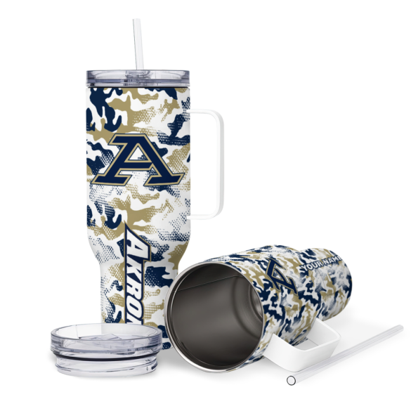 custom akron zips camo mashup blue white curved tumbler high quality.webp