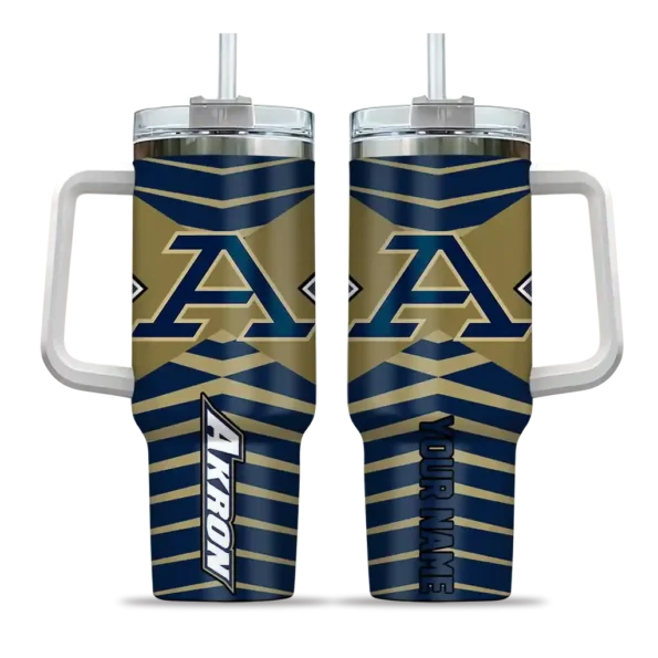 custom akron zips chevron layers blue curved tumbler best selling.webp