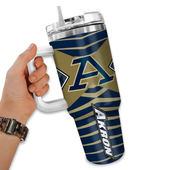 custom akron zips chevron layers blue curved tumbler fashion forward.webp