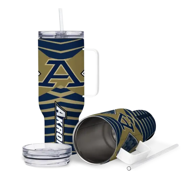 custom akron zips chevron layers blue curved tumbler high quality.webp