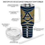 custom akron zips chevron layers blue curved tumbler best selling.webp