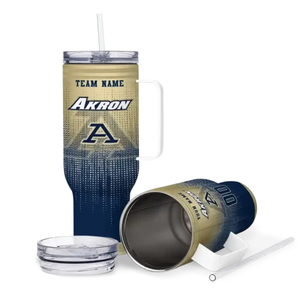 custom akron zips gradient dots blue curved tumbler high quality.webp