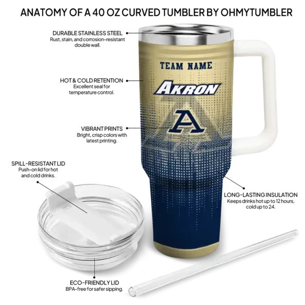 custom akron zips gradient dots blue curved tumbler new arrival.webp
