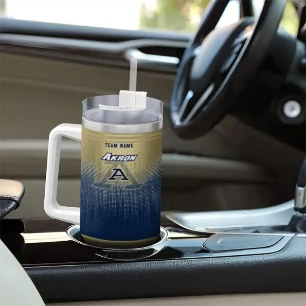 custom akron zips gradient dots blue curved tumbler trendy.webp