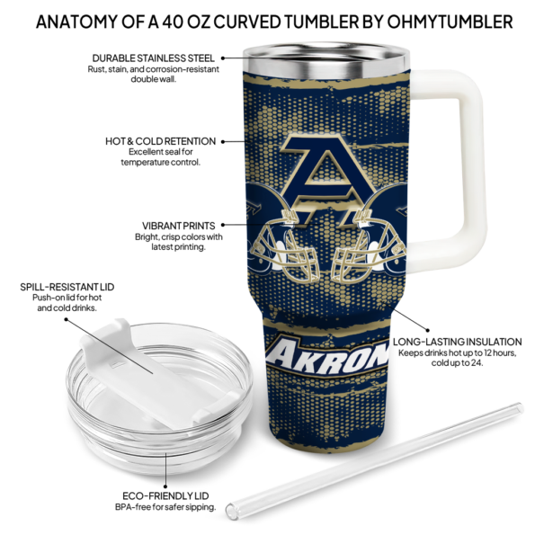 custom akron zips honey streaks blue curved tumbler new arrival.webp