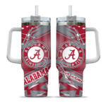 custom alabama crimson tide abstract paths crimson curved tumbler best selling.webp