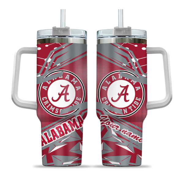 custom alabama crimson tide abstract paths crimson curved tumbler best selling.webp