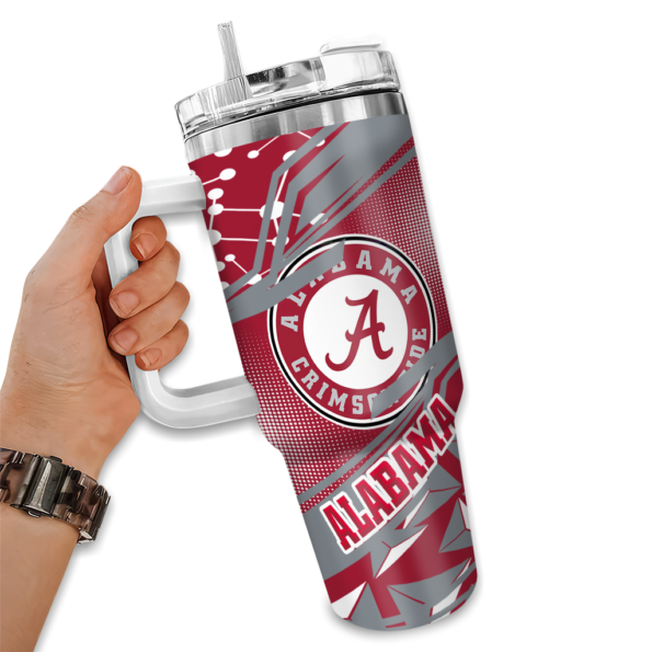 custom alabama crimson tide abstract paths crimson curved tumbler fashion forward.webp