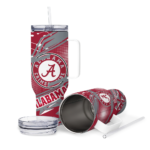 custom alabama crimson tide abstract paths crimson curved tumbler best selling.webp