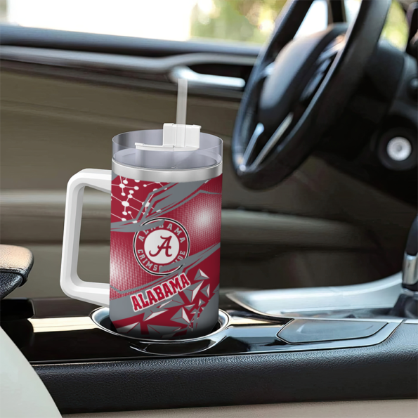 custom alabama crimson tide abstract paths crimson curved tumbler trendy.webp