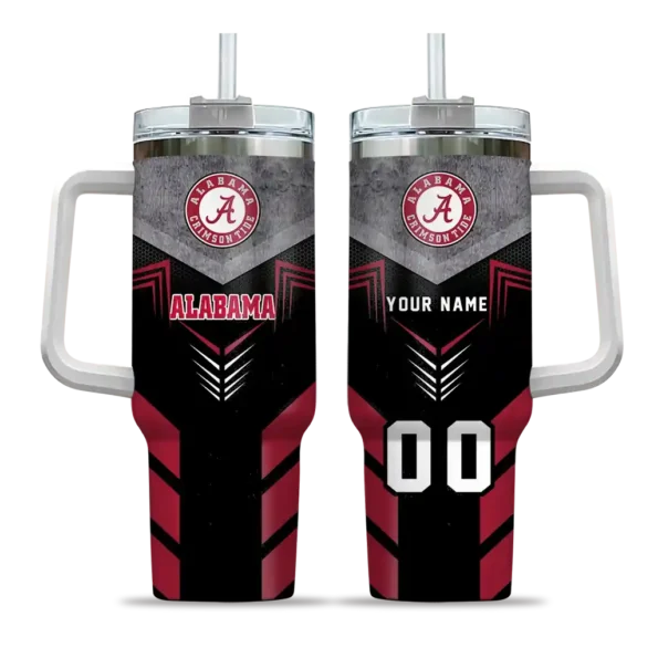 custom alabama crimson tide arrow armor crimson black curved tumbler best selling.webp