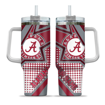 custom alabama crimson tide arrow burst crimson curved tumbler best selling.webp