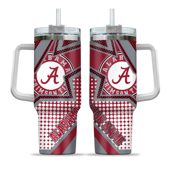 custom alabama crimson tide arrow burst crimson curved tumbler best selling.webp