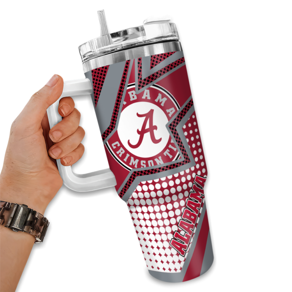 custom alabama crimson tide arrow burst crimson curved tumbler fashion forward.webp