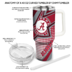 custom alabama crimson tide arrow burst crimson curved tumbler best selling.webp