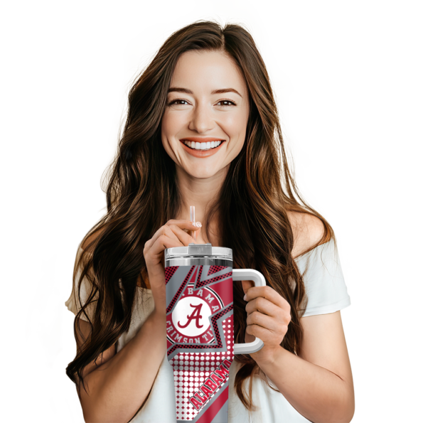 custom alabama crimson tide arrow burst crimson curved tumbler premium grade.webp