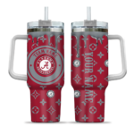 custom alabama crimson tide bullseye drips crimson curved tumbler best selling.webp