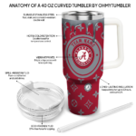 custom alabama crimson tide bullseye drips crimson curved tumbler best selling.webp