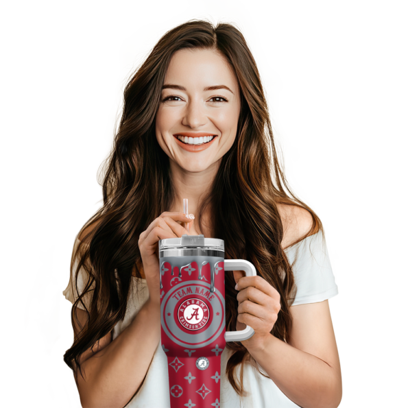 custom alabama crimson tide bullseye drips crimson curved tumbler premium grade.webp