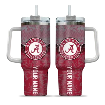 custom alabama crimson tide chevron stripe crimson curved tumbler best selling.webp
