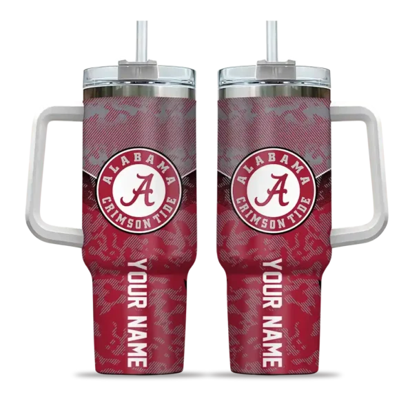 custom alabama crimson tide chevron stripe crimson curved tumbler best selling.webp