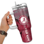 custom alabama crimson tide chevron stripe crimson curved tumbler best selling.webp