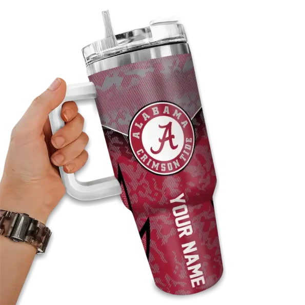 custom alabama crimson tide chevron stripe crimson curved tumbler fashion forward.webp