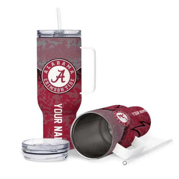 custom alabama crimson tide chevron stripe crimson curved tumbler high quality.webp
