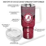 custom alabama crimson tide chevron stripe crimson curved tumbler best selling.webp