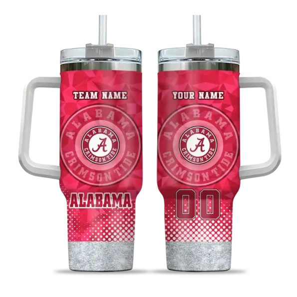 custom alabama crimson tide geometric prism crimson curved tumbler best selling.webp