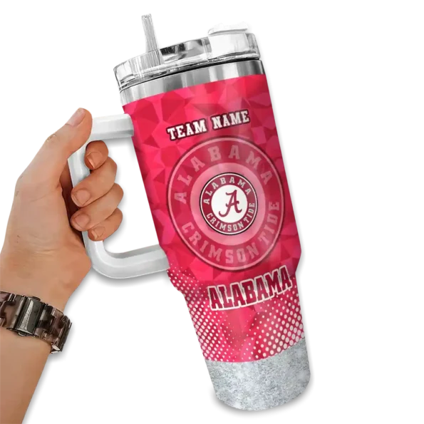 custom alabama crimson tide geometric prism crimson curved tumbler fashion forward.webp