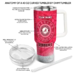 custom alabama crimson tide geometric prism crimson curved tumbler best selling.webp