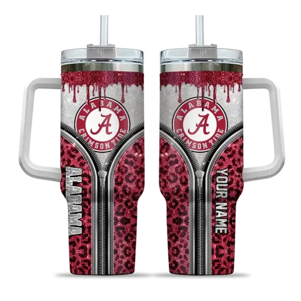 custom alabama crimson tide leopard zipper crimson curved tumbler best selling.webp