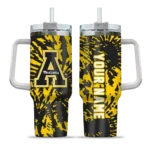 custom appalachian state mountaineers burst swirl black curved tumbler best selling.webp