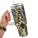 custom appalachian state mountaineers chevron angle black curved tumbler best selling.webp